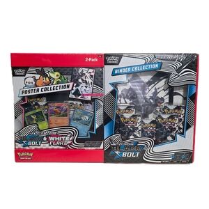 Pokemon Black Bolt White Flare Poster Collection + Black Bolt Binder SAMS EXCLUS